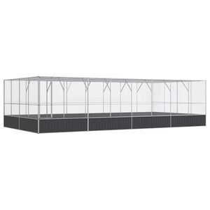 vidaXL Voli&eacute;ra s nadstavcom strieborn&aacute; 832x414x212 cm oceľ