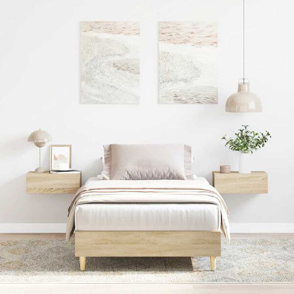 vidaXL Posteľn&yacute; r&aacute;m bez matraca dub sonoma 90x200 cm kompozitn&eacute; drevo