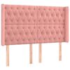 vidaXL Čelo postele s LED ružov&eacute; 147x16x118/128 cm zamat