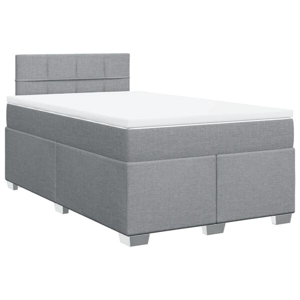 vidaXL Boxspring posteľ s matracom bledosivá 120x200 cm látka