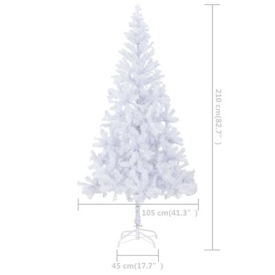 vidaXL Osvetlený umelý vianočný stromček+gule 210 cm, 910 vetvičiek
