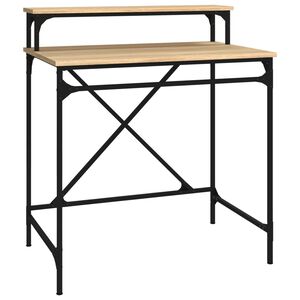 vidaXL St&ocirc;l dub sonoma 80x50x90 cm spracovan&eacute; drevo a železo