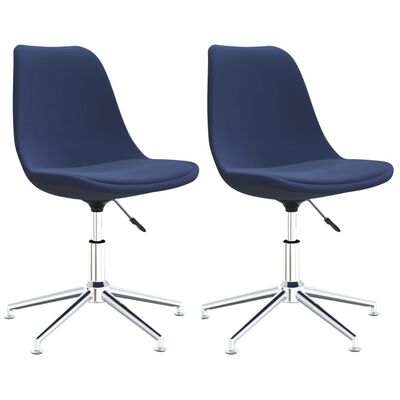 vidaXL Otočné jedálenské stoličky 2 ks modré látkové