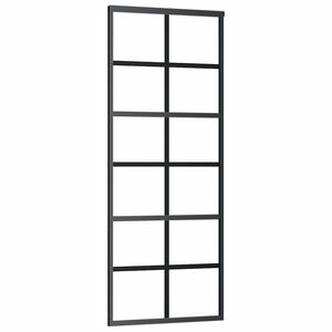 vidaXL Posuvn&eacute; dvere ESG sklo a hlin&iacute;k 76x205 cm čierne