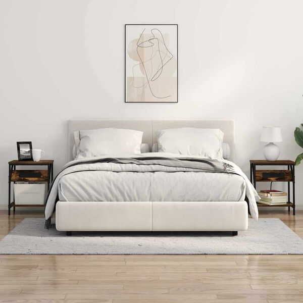 vidaXL Nočn&yacute; stol&iacute;k Dymov&aacute; dub 38 x 30 x 48 cm Kompozitn&eacute; drevo