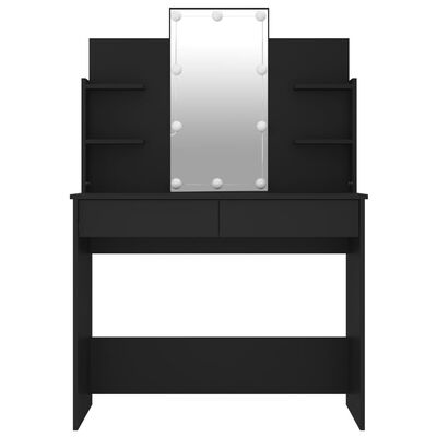 vidaXL Toaletný stolík s LED čierny 96x40x142 cm