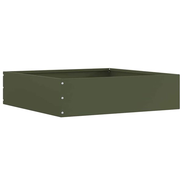 vidaXL Obrubn&iacute;k tr&aacute;vnika 6 pcs Olivov&aacute; zelen&aacute; 50 x 50 x 13 cm Oceľ
