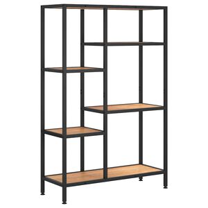 vidaXL Knižnica 80x30x120 cm oceľ a sprac. drevo