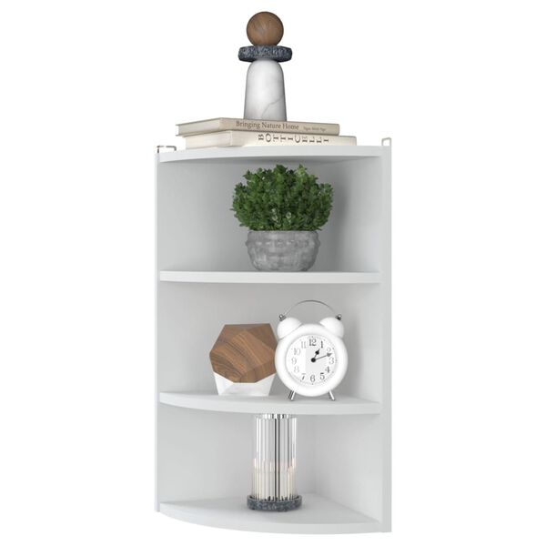 vidaXL N&aacute;stenn&aacute; rohov&aacute; polica biela 30x31,5x60 cm drevotrieska