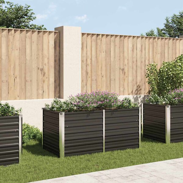 vidaXL Vyvýšený záhradný kvetináč 160x80x77 cm pozinkovaná oceľ