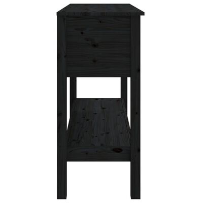 vidaXL Konzolový stolík čierny 100x35x75 cm masívne borovicové drevo