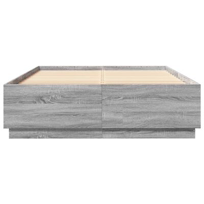vidaXL Posteľný rám sivý dub sonoma 150x200 cm kompozitné drevo