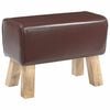vidaXL lavička 60 x 30 x 45 cm Skutočn&aacute; koža Tmavohned&aacute;