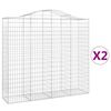 vidaXL Obl&uacute;kov&eacute; gabi&oacute;nov&eacute; ko&scaron;e 2ks 200x50x180/200cm pozinkovan&eacute; železo