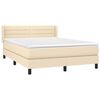 vidaXL Boxspring posteľ s matracom kr&eacute;mov&yacute; 140x190 cm l&aacute;tka
