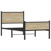 vidaXL Kovový posteľný rám bez matraca dub sonoma 107x203 cm