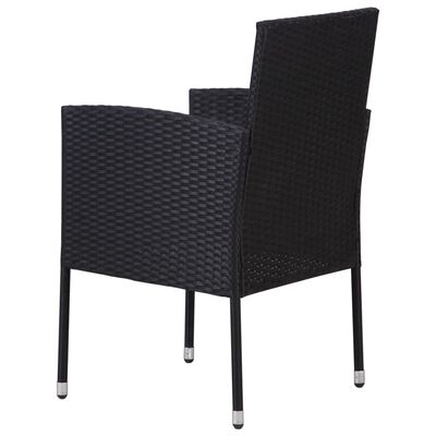 vidaXL Záhradné stoličky 4 ks, polyratan, čierne