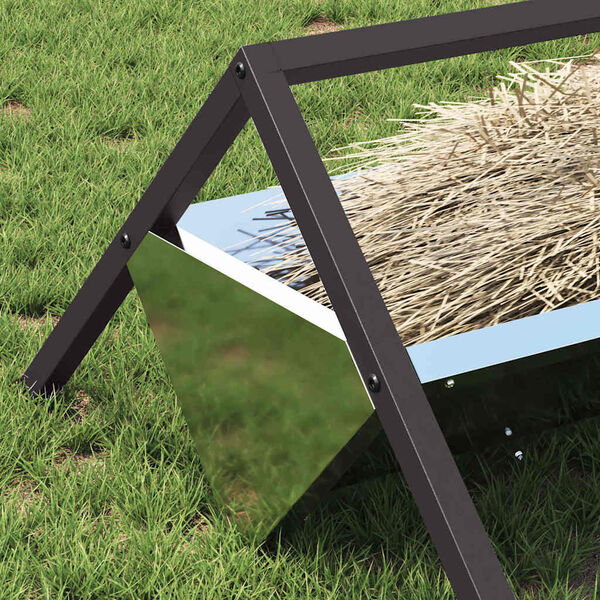 vidaXL Žľab na krmivo pre hospod&aacute;rske zvierat&aacute; Strieborn&aacute;