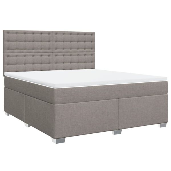 vidaXL Posteľn&yacute; r&aacute;m boxspring s matracom sivohned 180x200 cm l&aacute;tka