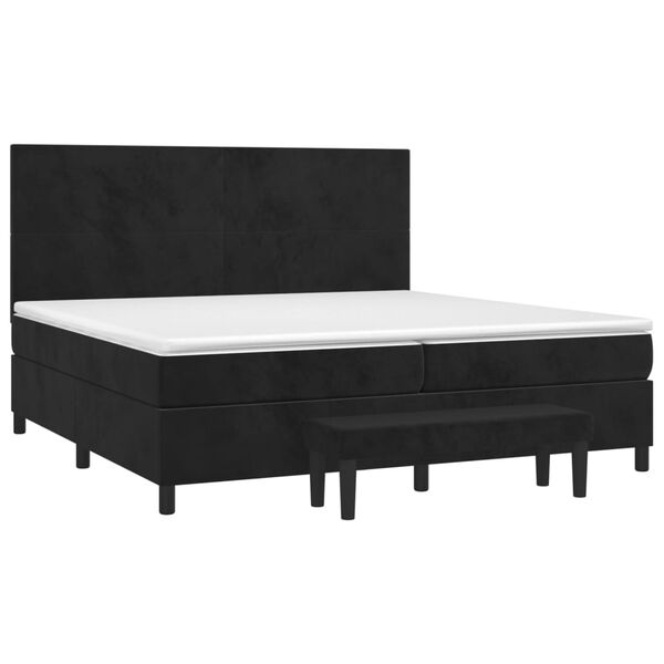 vidaXL Posteľn&yacute; r&aacute;m boxspring s matracom čierny 200x200 cm zamat