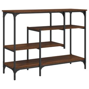 vidaXL Konzolov&yacute; stol&iacute;k s policami hned&yacute; dub 100x35x75 cm