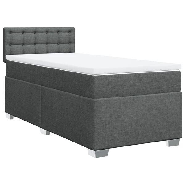 vidaXL Boxspring posteľ s matracom tmavosiv&aacute; 100x200 cm l&aacute;tka
