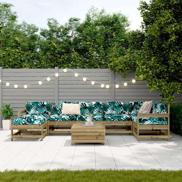 vidaXL 8-dielna z&aacute;hradn&aacute; s&uacute;prava pohoviek impregnovan&aacute; borovica