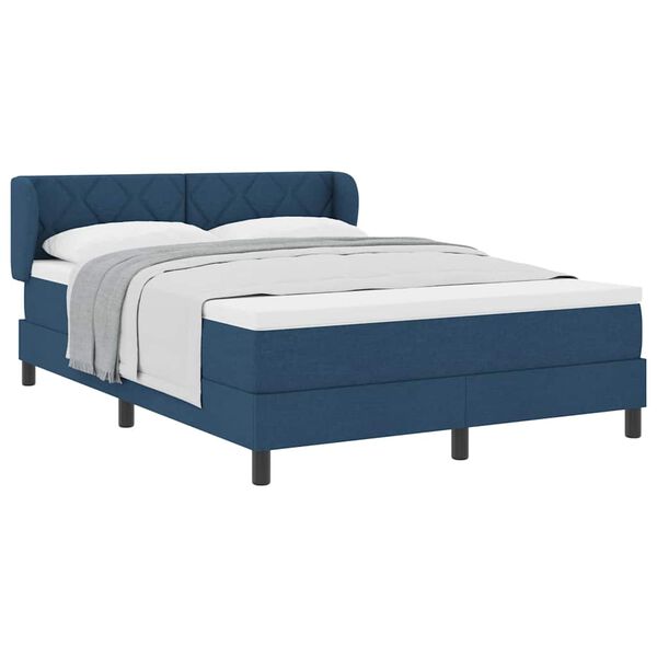 vidaXL Posteľ boxspring s matracom s matracmi Modr&aacute; 140 x 200 cm l&aacute;tka