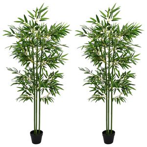 vidaXL Umel&yacute; bambusov&yacute; strom 2 ks Zelen&aacute; 45 x 18 x 175 cm