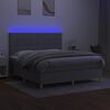 vidaXL Posteľ boxsping s matracom a LED bledosiv&aacute; 180x200 cm l&aacute;tka