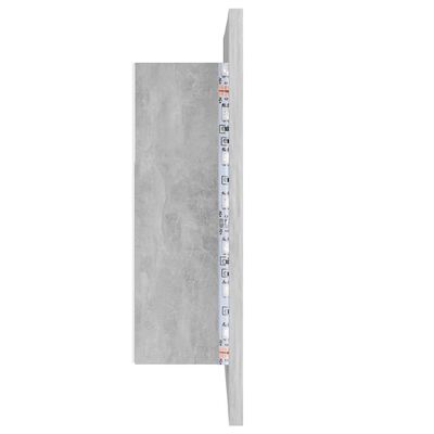 vidaXL LED kúpeľňová zrkadlová skrinka betónová sivá 40x12x45 cm akryl