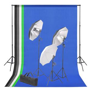 vidaXL Fotografick&eacute; vybavenie s pozad&iacute;m a osvetlen&iacute;m