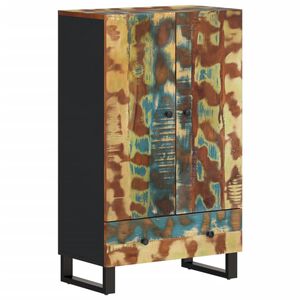 vidaXL Komoda so z&aacute;suvkou 60x33x100 cm recyklovan&yacute; mas&iacute;v a železo