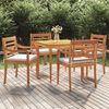 vidaXL 5-dielna záhradná jedálenská súprava s podložkami tíkový masív