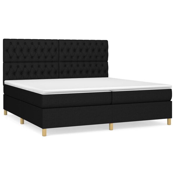 vidaXL Boxspring posteľ s matracom čierna 200x200 cm l&aacute;tka