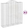 vidaXL Obl&uacute;kov&yacute; gabionov&yacute; k&ocirc;&scaron; 3 ks 200x50x200/220cm pozinkovan&eacute; železo