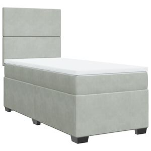 vidaXL Posteľn&yacute; r&aacute;m boxsping s matracom bledosiv&yacute; 80x200 cm zamat
