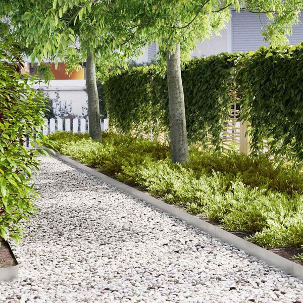 vidaXL Obrubn&iacute;k tr&aacute;vnika 30 pcs Strieborn&aacute; 100 x 0.05 x 20 cm