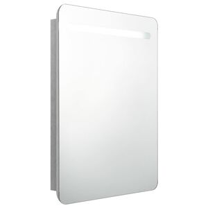 vidaXL LED k&uacute;peľňov&aacute; zrkadlov&aacute; skrinka bet&oacute;nov&aacute; siv&aacute; 60x11x80 cm