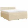 vidaXL Boxspring posteľ s matracom kr&eacute;mov&aacute; 200x200 cm l&aacute;tka