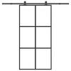 vidaXL Posuvn&eacute; dvere s kovan&iacute;m 102x205 cm ESG sklo a hlin&iacute;k