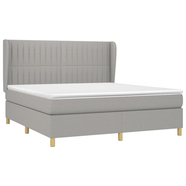 vidaXL Boxspring posteľ s matracom bledosiv&aacute; 180x200 cm l&aacute;tka