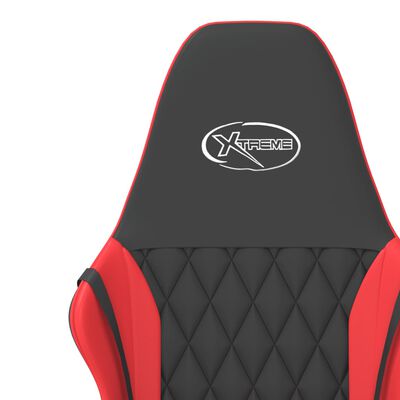 vidaXL Masážna herná stolička čierna a červená umelá koža