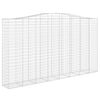 vidaXL Obl&uacute;kov&yacute; gabionov&yacute; k&ocirc;&scaron; 400x50x220/240 cm pozinkovan&eacute; železo