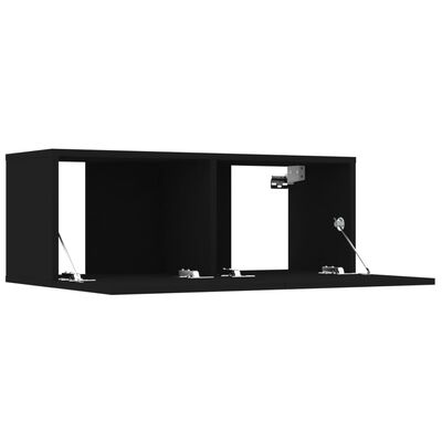 vidaXL 7-dielna súprava TV skriniek čierna spracované drevo