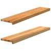 vidaXL Okenn&yacute; parapet 2 ks svetlohned&aacute; 100x20x2 cm dubov&yacute; mas&iacute;v