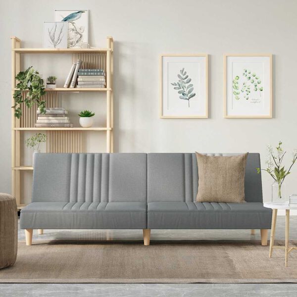 vidaXL Rozkladacia pohovka svetlosiv&aacute; l&aacute;tka