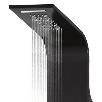 vidaXL Sprchový panel, hliník 20x44x130 cm, čierny