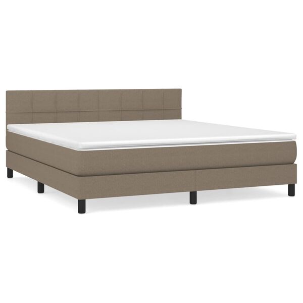 vidaXL Posteľn&yacute; r&aacute;m boxspring s matracom sivohned 160x200 cm l&aacute;tka
