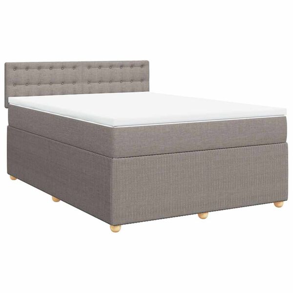 vidaXL Posteľn&yacute; r&aacute;m boxspring s matracom sivohned 160x200 cm l&aacute;tka